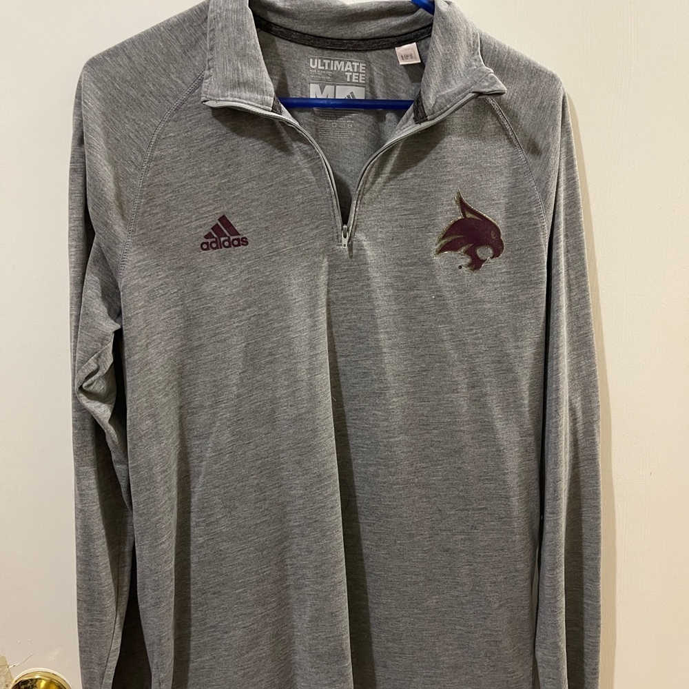Adidas Gray and Maroon Quarter-Zip Pullover